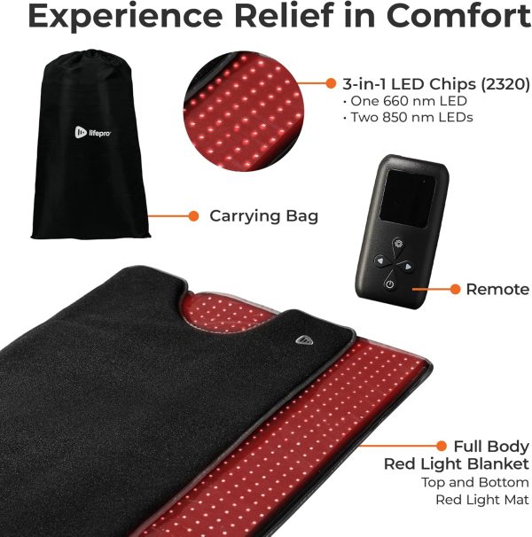 Lifepro Infrared Red Light Therapy for Body Wrap - Lessens Pain, and - Image 3
