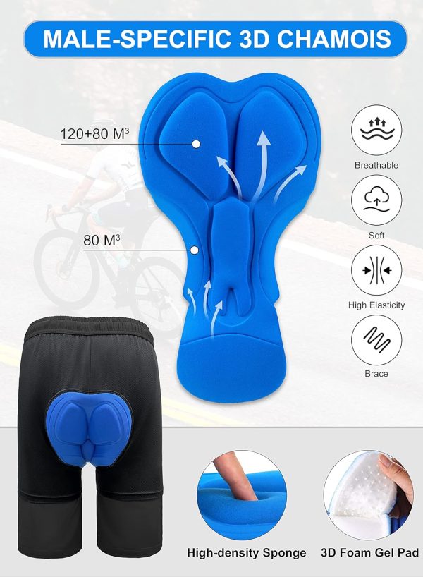 Bikewa Men's Mountain Bike Shorts 3D Padded Loose-fit Biking Riding Cycling - Image 4