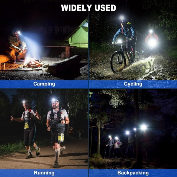 Rechargeable Headlamp, 990,000 Lumens LED Head Lamp with 3 Light Modes, USB - Image 8