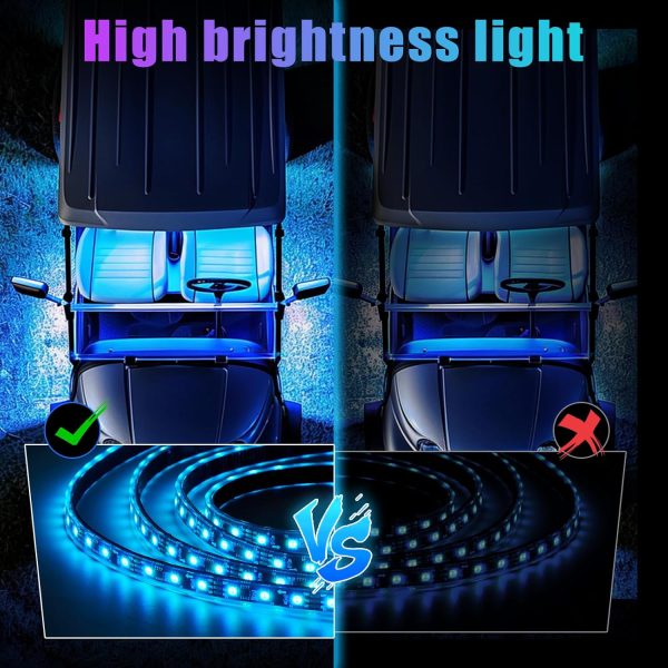 Golf Cart Underglow LED Light Strip Kit with Canopy Lights, 210 Modes Glow - Image 3
