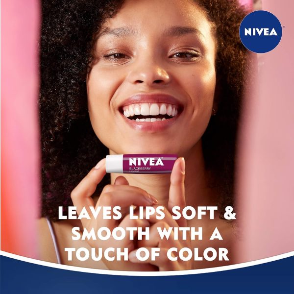 NIVEA Lip Care, Fruity Tinted Lip Balm Variety Pack, Cherry, Strawberry, - Image 8
