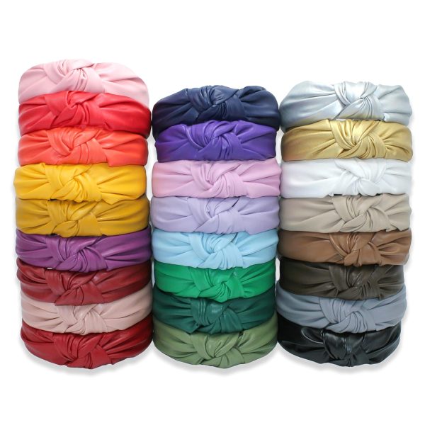 Headbands For Women Non-Slip Classy Leather Knotted Headband for Women - Image 7