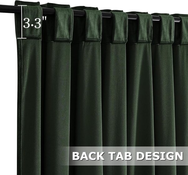Dchola Dark Green Velvet Curtains for Bedroom Window with Back Tab, Super - Image 6