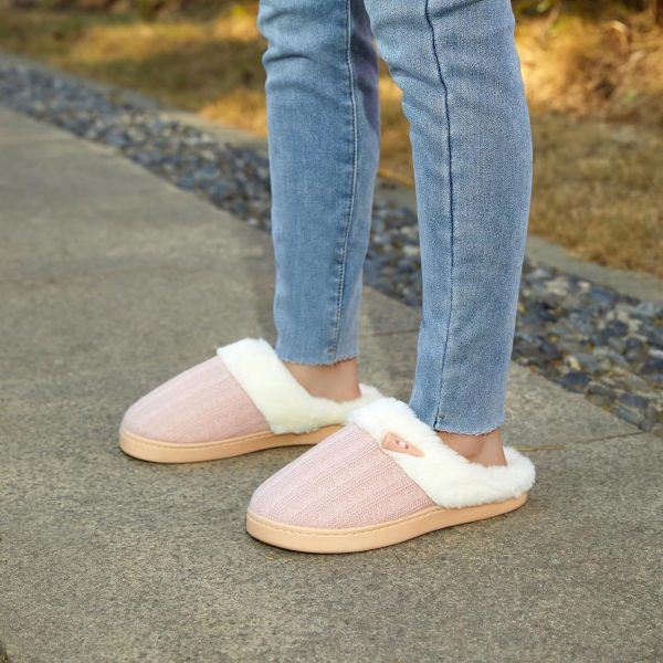 NineCiFun Women's Slip on Fuzzy House Slippers Memory Foam Slippers Scuff - Image 9