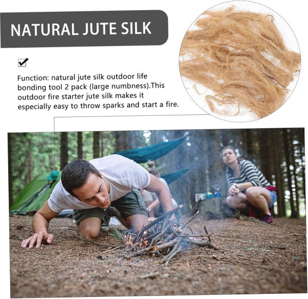 2 Packs Jute Silk Camping Lantern Rechargeable Solar Lighter Gel Charcoal - Image 2