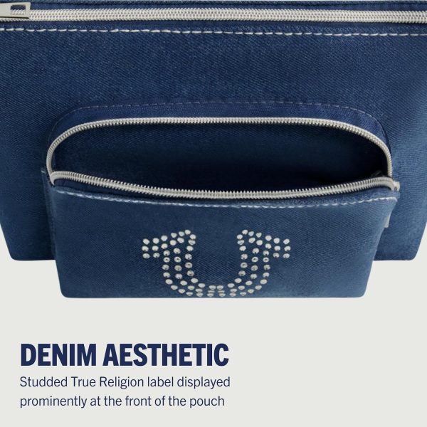 True Religion Women's Makeup Bag, Small Travel Cosmetic Organizer with - Image 3