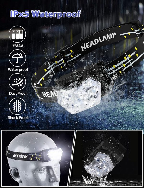 2000 Lumen 9 LED Headlamp 2 Pack, Ultra Bright Head Lamp with 6 Modes, IPX5 - Image 6