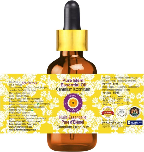 Deve Herbes Pure Elemi Essential Oil (Canarium luzonicum) with Glass - Image 3