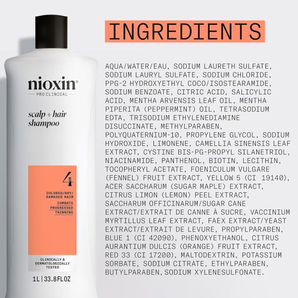 Nioxin System 4 Scalp + Hair Thickening Shampoo For Colored, Dry, & Damaged - Image 9