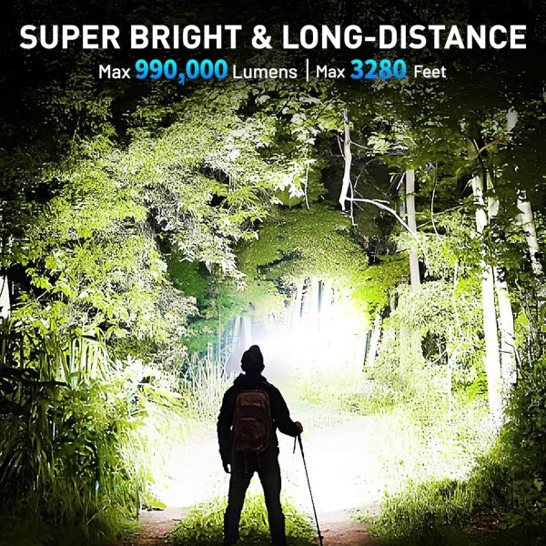 Rechargeable Led Headlamp, 990000 Lumen Super Bright Head Lamp with 3 Modes - Image 2