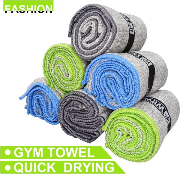 6 Pack Microfiber Gym Towels for Working Out，Fast Drying Workout - Image 2