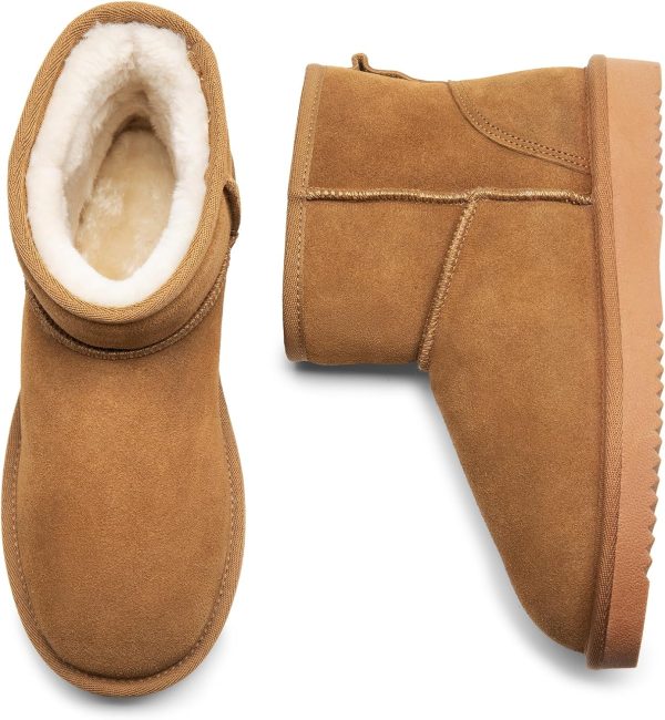 DREAM PAIRS Snow Boots for Women Genuine Suede Faux Fur Lining Water - Image 7