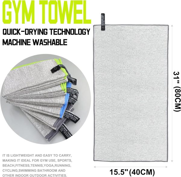 6 Pack Microfiber Gym Towels for Working Out，Fast Drying Workout - Image 3