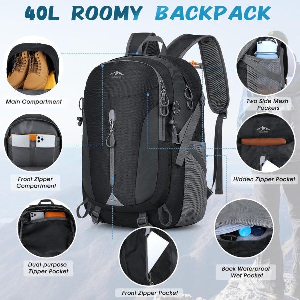 RAINSMORE Hiking Backpack 40L Lightweight Packable Camping Backpack - Image 2