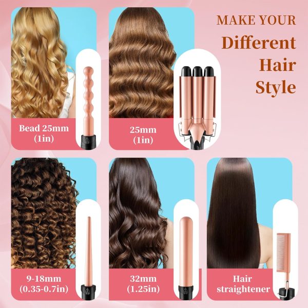 BonBloom's 5 in 1 Curling Iron, Curling Iron Set with Interchangeable - Image 2