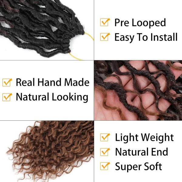 24 Inch 8 Packs Goddess Locs Crochet Hair Natural Looking, Bohemian River - Image 2