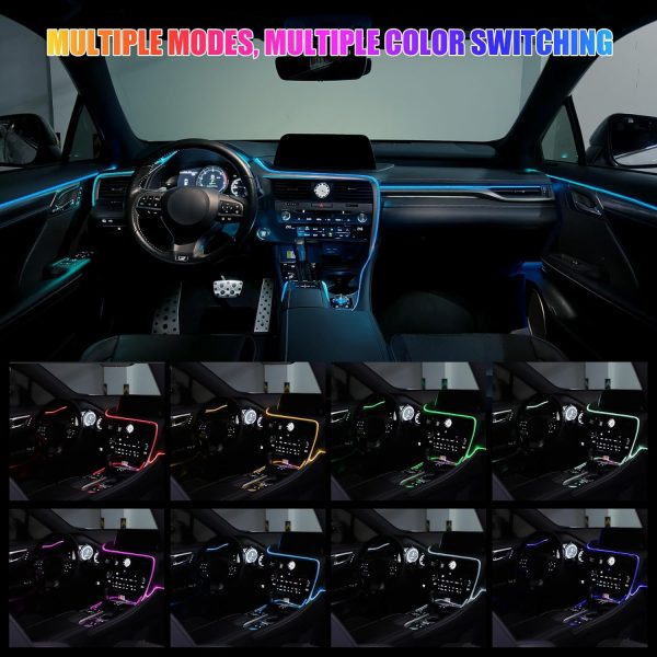 LivTee Smart LED Car Lights Interior with USB Port, LED Strip Fiber Optic - Image 7