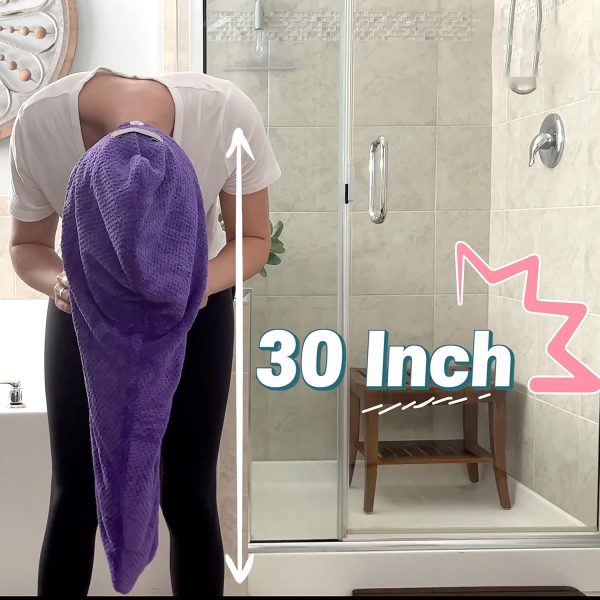 Leporem 3 Pack Extra Large (30 inch X 11 inch) Microfiber Towel for Hair - - Image 2