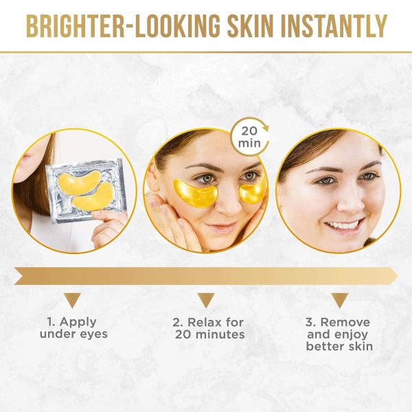 DERMORA Golden Glow Under Eye Patches (15 Pairs Eye Gels) - Rejuvenating - Image 5