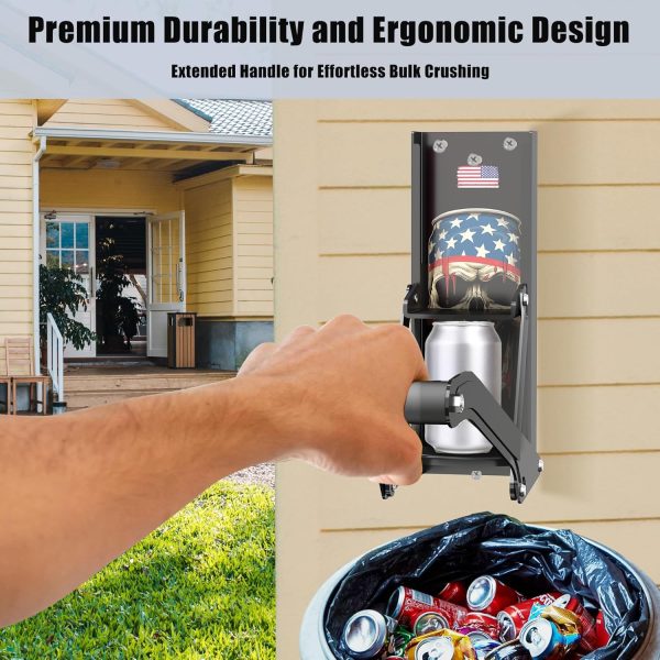 Can Crusher Wall Mounted, Manual Can Crusher Beer Can Crusher for Recycling - Image 3