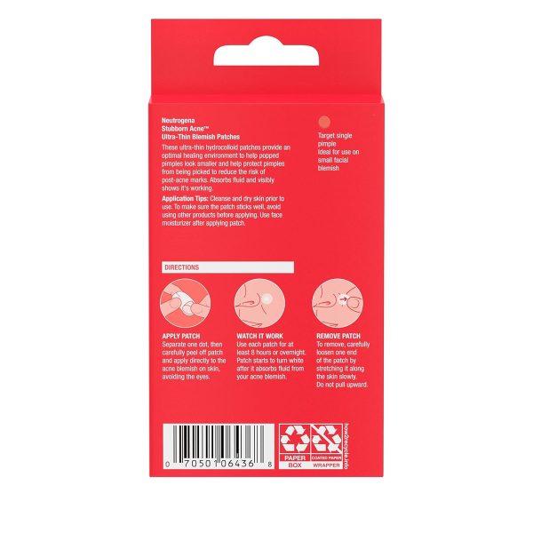 Neutrogena Stubborn Acne Blemish Patches, Ultra-Thin Hydrocolloid Acne - Image 8