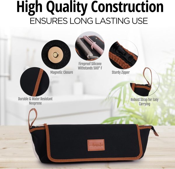 Hair Tools Travel Bag with Heat Resistant Mat, Large Hot Tool Organizer Bag - Image 5