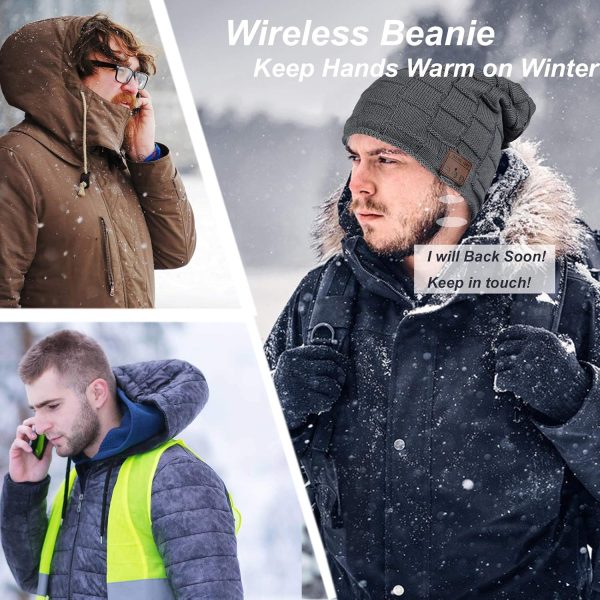 Wireless Music Hat Beanie for Men Women Headphones Wireless Earbuds Headset - Image 3