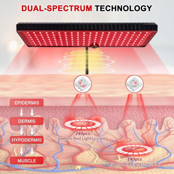 Red Light Therapy Lamp, Infrared Light Therapy Device with Stand, 660nm Red - Image 3