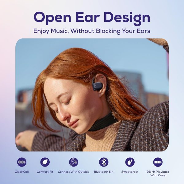 OpenBuds Open Ear Headphones,96H Playtime,Bluetooth 5.4 Wireless - Image 2