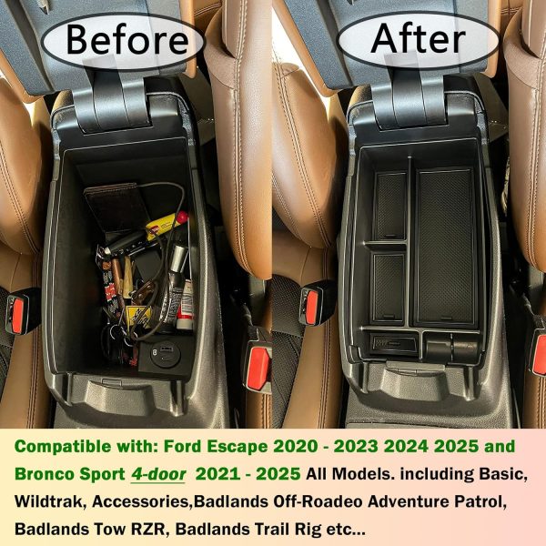 TACORBO Center Console Organizer Compatible with Ford Escape 2020 2021 2022 - Image 4