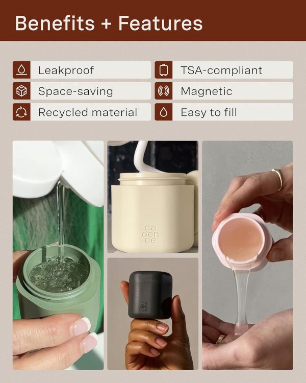 Cadence Travel Containers - Haircare Set - Magnetic Travel Capsules - For - Image 2