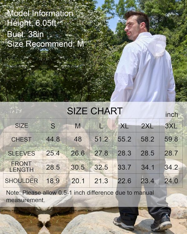 GIISAM Men’s Rain Jacket with Hood Lightweight Rain Coats Waterproof - Image 5