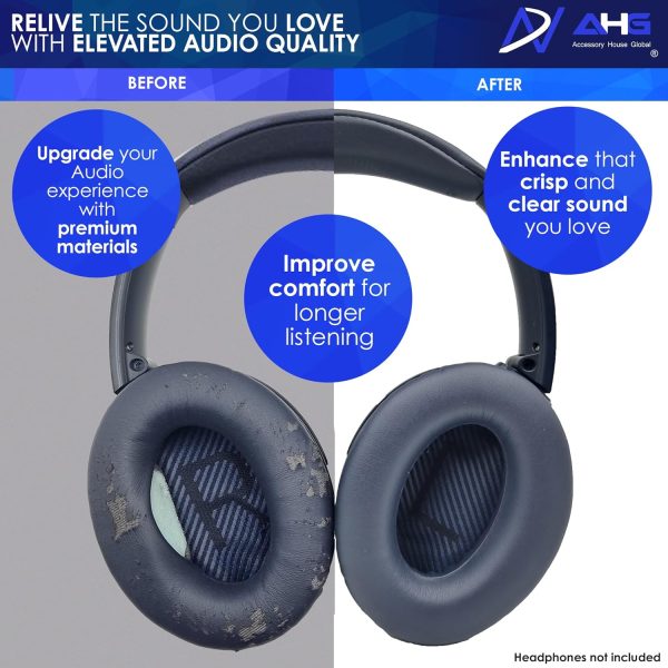 AHG QC35 Replacement Ear Pads / QC35 ii Ear Pads Cushion Blue Compatible - Image 4