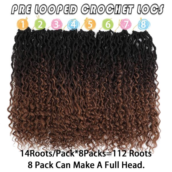 24 Inch 8 Packs Goddess Locs Crochet Hair Natural Looking, Bohemian River - Image 3