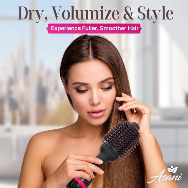 Asani Hair Dryer Brush - 4-in-1 Blow Dryer with Comb, Curling & Hot Hair - Image 5