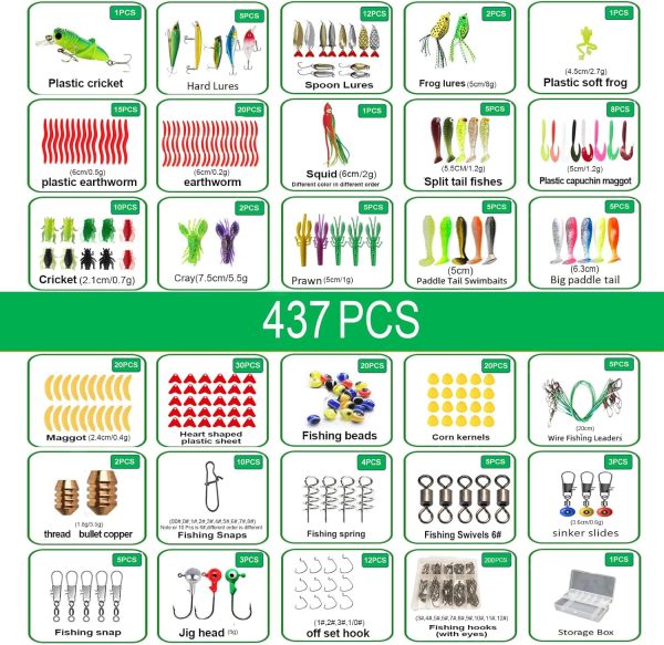 437/243Pcs Fishing Lures Kit for Freshwater &Saltwater,Bass Fishing Lure - Image 2