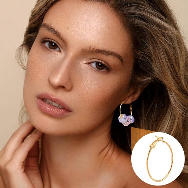 48pcs Hoop Earrings Findings, Hypoallergenic Round Earring Loop, Open - Image 5