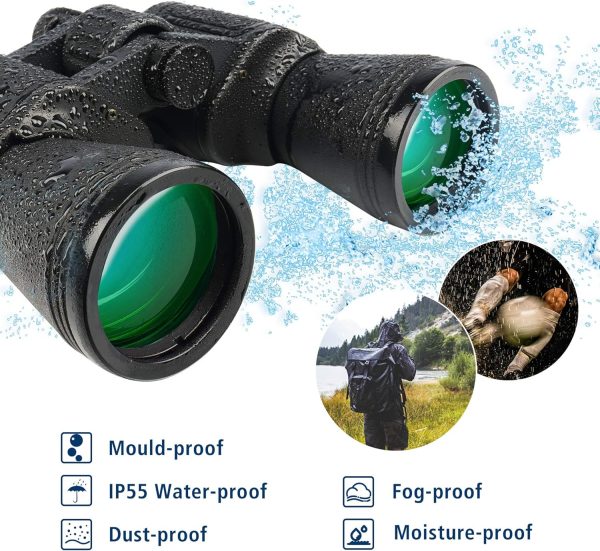 UncleHu 20x50 High Power Binoculars for Adults with Low Light Night Vision, - Image 6