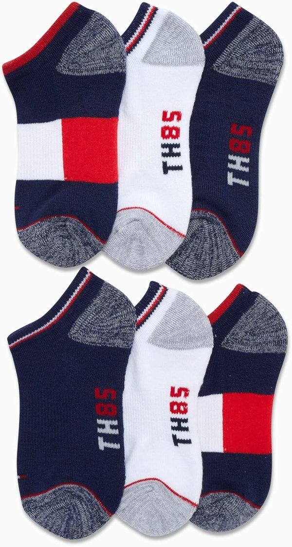 Tommy Hilfiger Boys No Show Socks - 6 Pack Soft Cotton Blend Cushion - Image 4