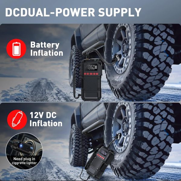 Tire Inflator Portable Air Compressor - 20000mAh Portable Air Pump, 150 PSI - Image 6