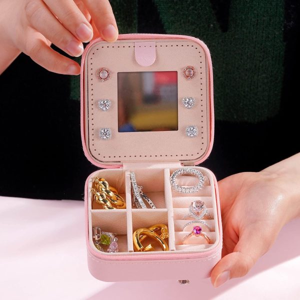 Jewelry Organizer Box, Travel Jewelry Case | Small Ring Earring Necklace - Image 5