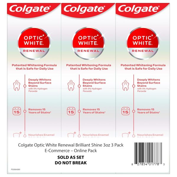 Colgate Optic White Renewal Teeth Whitening Toothpaste, Whitening Fluoride - Image 9