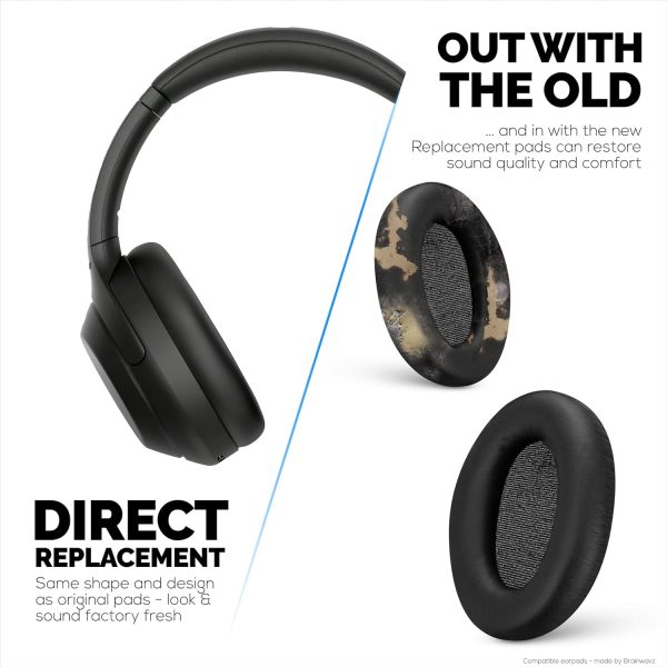 Replacement Earpads for Sony WH-1000XM4 Headphones - Soft Vegan Leather - Image 3