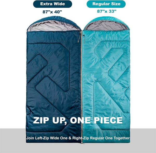 Sleeping Bags for Adults - 3 Season Warm & Cool Weather Sleeping Bag for - Image 5