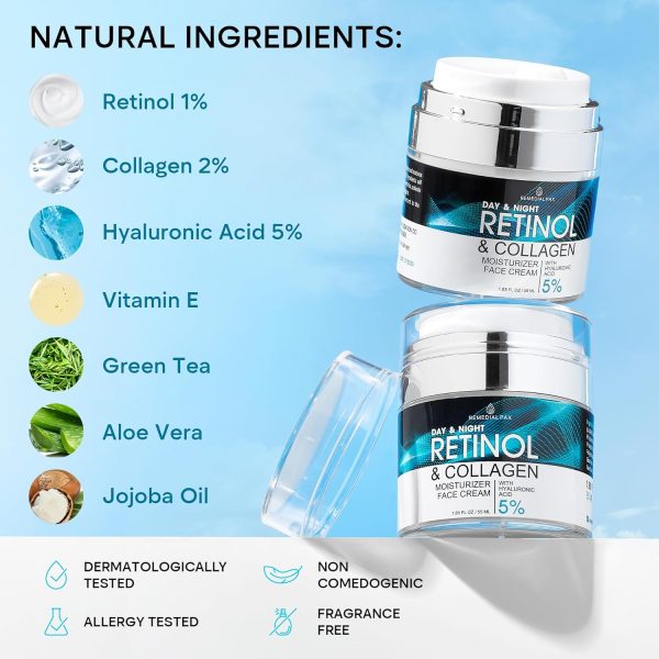 REMEDIAL PAX Face Moisturizer Retinol Cream, Anti Aging Neck Firming Cream, - Image 3