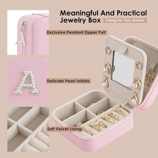 Birthday Gifts For Women, Initial Jewelry Box, Travel Jewelry Case, Gifts - Image 3