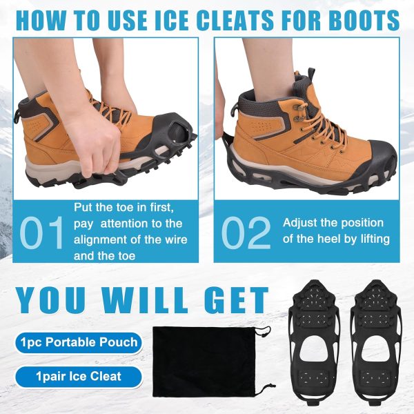 Ice Snow Traction Cleats Crampons Anti-Slip Snow Shoes Cleats Walking on - Image 4