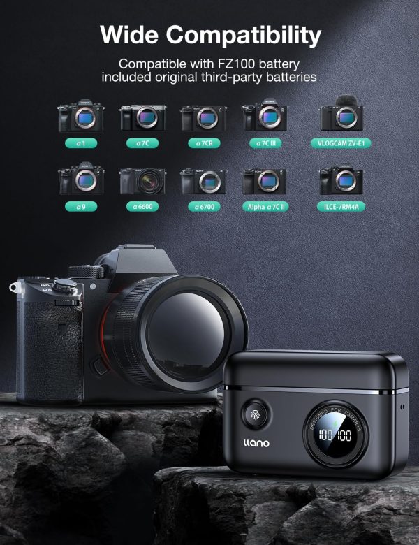 llano NP-FZ100 Camera Battery 18W Fast Dual USB C Charger, Compatible with - Image 5