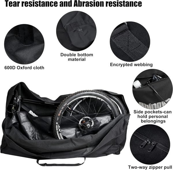 Folding Bike Bag 26 to 29 inch Bicycle Storage Carry Case, Thick Mountain - Image 4