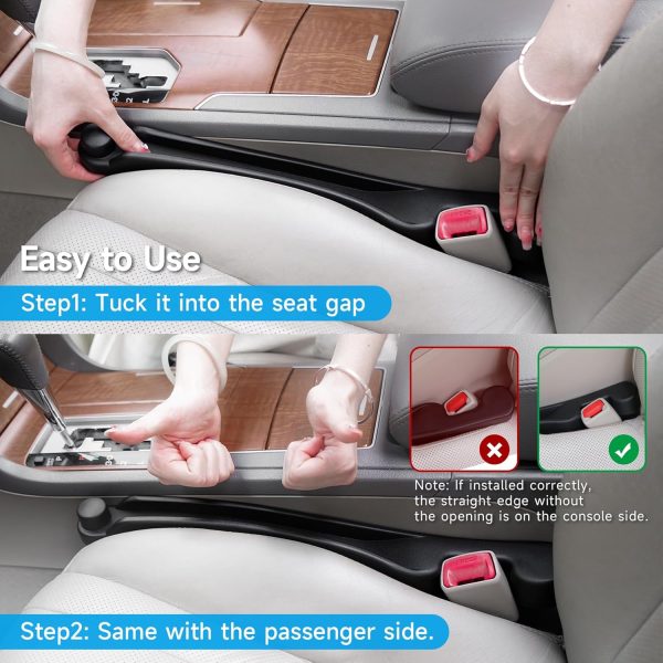 Car Seat Gap Filler Set of 2, Soft Foam Multifunctional Seat Side Gap - Image 7